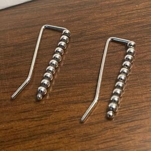 Sterling silver bead ear climber earrings